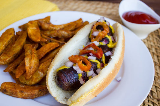 Hot dog and chips on a plate